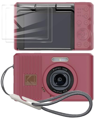 Silicone Case for kodak pixpro C1 Digital Camera with 2PCS Screen Protector and Lanyard - (red) - color: Red