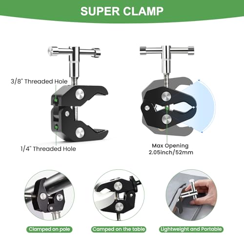 MOKOSE 10 inch Articulating Magic Arm with Super Clamp and Wall Mount Base,Friction Arm Mount for LCD Monitor LED Light Camera Rig