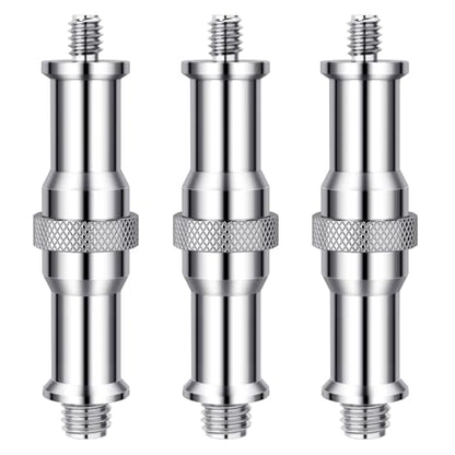 NEEWER Pack of 3 Standard 1/4 to 3/8 Inch Metal Converter Thread Adapter Spigot Stud for Studio Light Stand, Hotshoe/Coldshoe Adapter, Ball Head, Wireless Flash Receiver, Trigger - ST23 - style: ST23