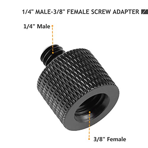 Camera Screw 1/4 Female to 3/8 Male Adapter, 3/8 Female to 1/4 Male Adapter 4 Pcs Thread Screw for Mic Stand, Tripod & Camera — 1/4-20 & 3/8-16 Male to Female