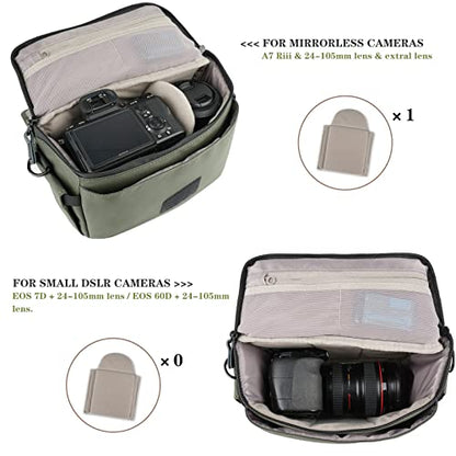 Besnfoto Camera Bag Small DSLR Camera Shoulder Bag for Photographer Waterproof Messenger Bag Crossbody Case Compatible with Canon Sony Nikon - color: Army Green, size: Medium