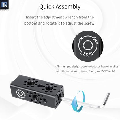 INNOREL CB2 CNC Aluminum Alloy Multi-Function Cheese Handle, Cheese Grip Extension Bar, Featuring 3/8" and 1/4" Arri Locating Holes for Camera Cage Frames, DIY Video Rigs, Any 3/8" Threaded Point - size: CB2
