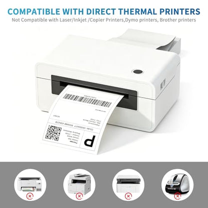 9527 Product Fanfold 4 x 6 Direct Thermal Labels White Perforated Shipping Labels, 500pcs per Stack,1 Stack - color: White, size: 1 Stacks | 500 Labels