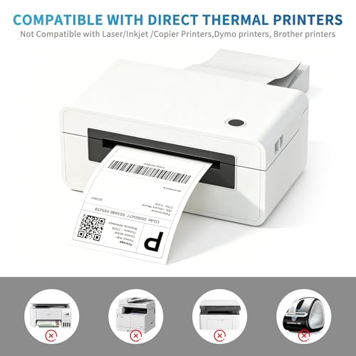 9527 Product Fanfold 4 x 6 Direct Thermal Labels White Perforated Shipping Labels,2 Stack,Total 2000 Labels - color: White, size: 2 Stacks | 2000 Labels