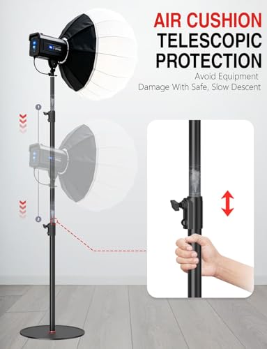 EMART Round Base Light Stand, 79" Heavy Duty Monopod for Camera, Lights, Webcam, Live Streaming, Vlogging, Payload 22LBS(2 Pack) - size: 2 Pack