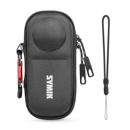 SYMIK Capsule Case for Insta360 X5 / X4 Air (for Original Lens Cap), Anti-water Splash, Anti-shock, Portable Travel Bag, Protective Storage Nylon Carrying Case for Insta 360 X5 X4 Air Accessories - color: Case Only