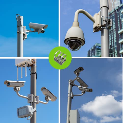 2pcs Universal Wall Mounting Bracket with 6 Loops | Stainless Steel Vertical Pole Mount Adapter for CCTV Security Camera PTZ Dome Indoor Outdoor AP Access Point Client CPE - size: 2Pack