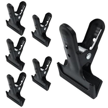 6 Pack Heavy Duty Spring Clamps, Large Black Metal Clamps Background Clips A Clip for Photography Backdrops Photo Studio - color: 6 Pack Black