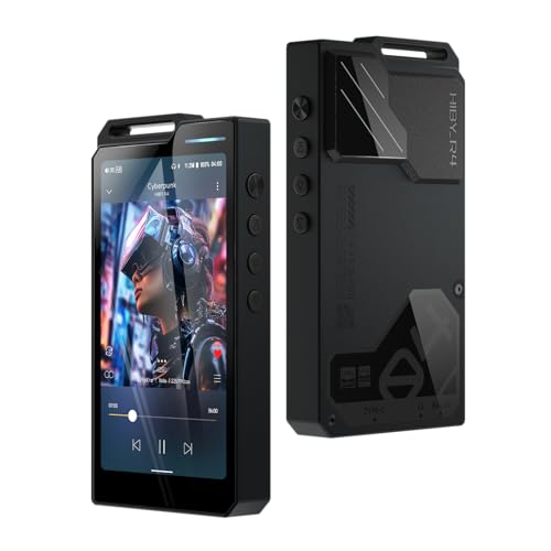 HiBy R4 MP3 & MP4 Player Spotify Player with Bluetooth and WiFi 4-Way HiFi DAP Android 12 OS 3.5mm PO+4.4mm Bal 32G+2TB Scalable Memory - color: Black