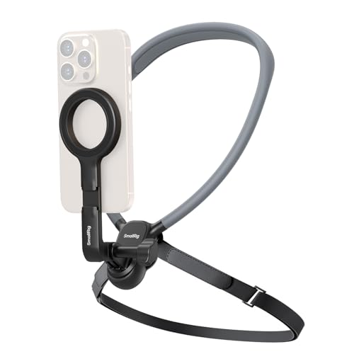 SMALLRIG Magnetic Neck Phone Holder with Chest Strap, Neck Mount for GoPro for DJI Action Camera, Hands Free Phone Holder for POV Recording, for iPhone 17/16/15/14/13/12, Metal Ring for Android - 5127 - style: for Phone & Action Camera