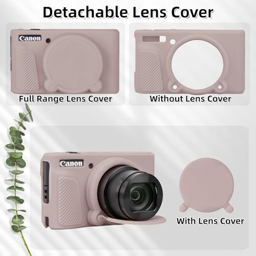 Camera Case for Canon PowerShot SX740/ SX730 Digital Camera,SX740 HS Case, Soft Silicone Protective Case Removable Lens Cover,Comes with 2 Screen Protectors and 1 Wrist Strap. (Tiffany Pink) - color: Tiffany Pink