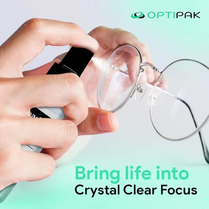 Sparkle Anti-Reflective Lens Cleaner Spray kit | (2x) 1oz Glasses Cleaner Bottle + (2x) Microfiber Cloth for Eyeglasses, Sunglasses, Lenses, Screens and Camera Cleaning Kit (4 Piece Set)