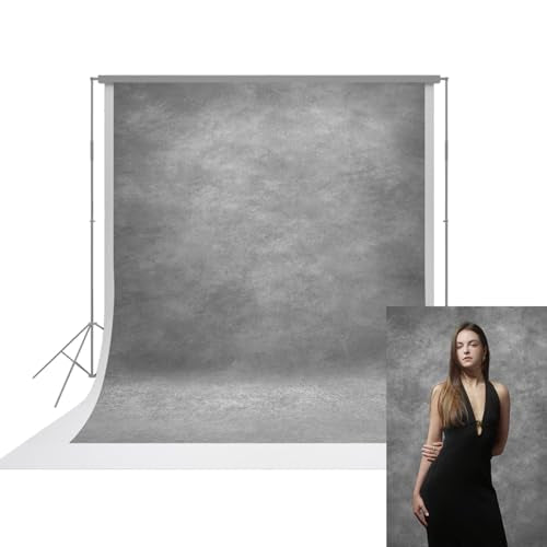 UrcTepics 8x12ft Grey Backdrop for Portraits and Headshots with Abstract Textured. Events and Studio Professional Photo Backdrop. - color: Grey, size: 8×12 ft