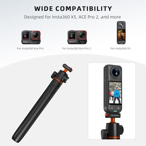 Tripod for Insta360 X5 ACE Pro 2, 55” Selfie Stick Quick Release Extension Rod Table Desk Portable Handle Grip Stand with Cold Shoe for Insta 360 X5, ACE Pro 2, X4 Air Accessories