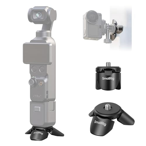 SMALLRIG Auto-Deploy Mini Tripod Magnetic Stand for DJI Osmo Pocket 4P/4/3, for Insta360 Luna Ultra, for Xtra Muse Tripod, w 1/4"-20 Screw, Aluminum Compact Travel Vlog Action Camera Accessories -6083 - color: Black