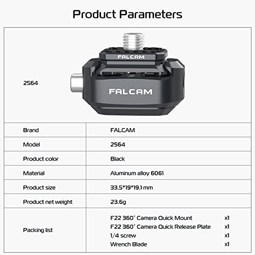 ULANZI Falcam F22 Quick Release Kit for Insta360, Panoramic Camera Mounting Adapter Convert 1/4" Thread to F22 QR System, Camera Accessory for Photographer, Fits Insta ONE RS, RS 1-Inch, X/X2 - style: QR Plate