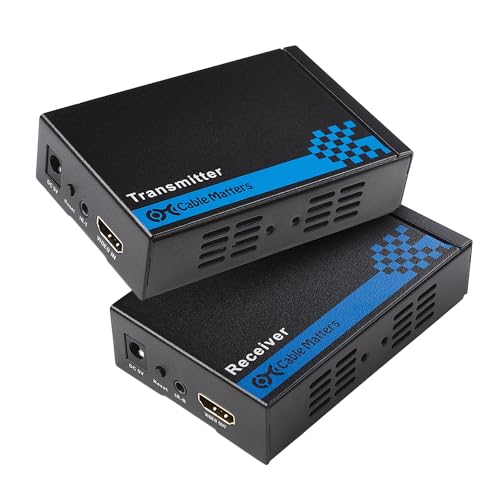 Cable Matters Wall Mount HDMI Extender with TCP/IP - Up to 300 Feet, 1080P, 1-to-Many Setup, HDMI Over Ethernet Extender (Model: 103002) - style: Standard Set