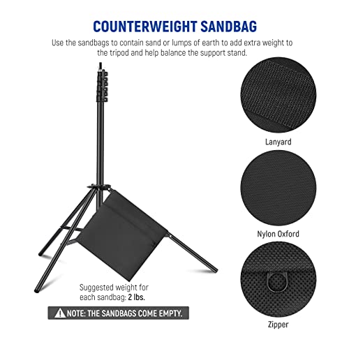 NEEWER 8.5x10ft Adjustable Backdrop Stand Kit, Photography Background Support System with 4 Crossbars, 6 Spring Clamps, 6 Backdrop Clips, 2 Sandbags, and Carrying Bag for Photo Video Party Ceremony - size: 10ft x 8.5ft
