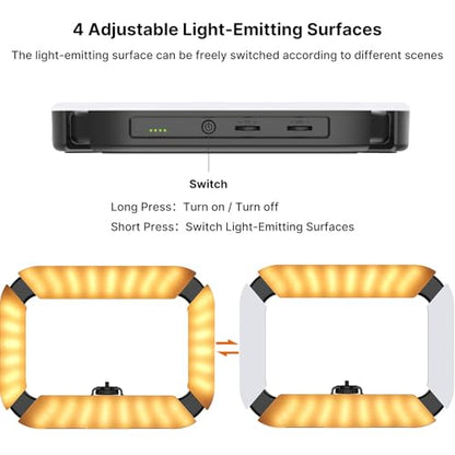 ULANZI Smartphone Video Rig with Light, Handheld Cell Phone Stabilizer with Ring Light 8500k Selfie Light for Filmmaking Live Steam Tiktok YouTube Video Recording, 8000mAh Build-in Battery - size: U200 Light