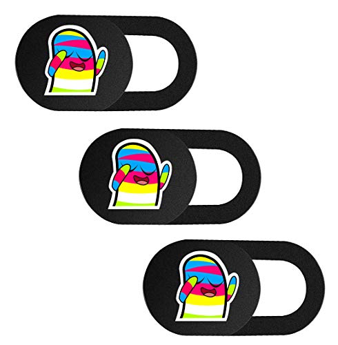 SIREG Webcam Cover Ultra Thin - Web Camera Cover fits Laptop,Tablet,Computer, Smartphone, Protect Your Privacy and Security,Strong Adhesive (Rainbow People-Black & 3 Pack) - color: Rainbow People-Black & 3 pack