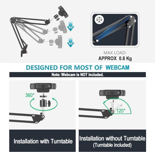 MX Brio 4K Webcam Floor Stand,70-inch Telescopic Floor Holder with Webcam Magnetic Mount Compatible with Logitech MX Brio 4K,Brio 4K,100,300,500,C270,C310 webcams