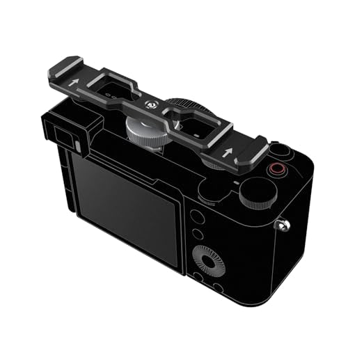 NICEYRIG Dual Cold Shoe Mount Flash LED Light Microphone Vlog Vlogging Extension Bracket with Shoe Mount 1/4 Thread Applicable for DSLR Camera Mini Tripod Monopod - 432