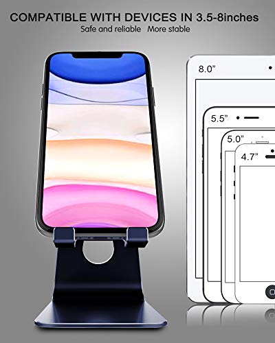 Adjustable Cell Phone Stand, CreaDream Phone Stand, Cradle, Dock, Holder, Aluminum Desktop Stand Compatible With Phone Xs Max Xr 8 7 6 6s Plus SE Charging, Accessories Desk,All Mobile Phones-Navy Blue - color: Navy Blue