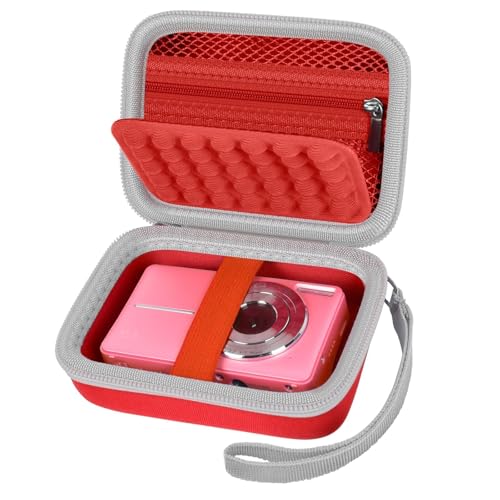 Digital Camera Case for CAMKORY/for Kodak Pixpro FZ45 FZ55/for VAHOIALD/for Sony DSCW800 830/ for Canon PowerShot 180 190. Vlogging Cameras Storage Holder for Travel (Box Only)-Red - color: Red