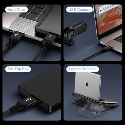 USB to USB Cable 6FT, 2 Pack USB-A to USB-A Cord Male to Male USBCable Double Side USB3.0 A to A Data Transfer Cord for Computer PC Laptop Cooler DVD Player Hard Drive Enclosures TV Hub Set Up Box