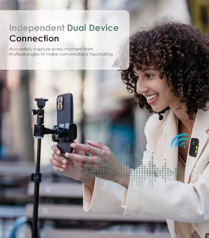 Wireless Lavalier Lapel Microphone for iPhone iPad: 1 Clip on Microphones for Phone Video Recording (1 Pcs Black Mic)