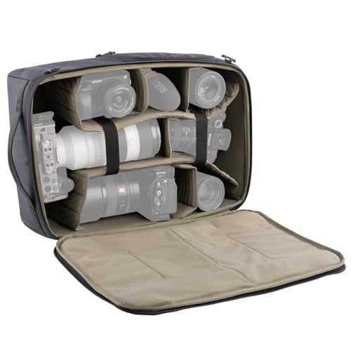 PGYTECH Large Camera Insert Bag, Waterproof Lens Pouch for Photographers and Traveler, Lightweight DSLR/SLR Lens Carring Case with Thicken Partition for Canon/Nikon/Sony/Mirrorless Cameras - size: L