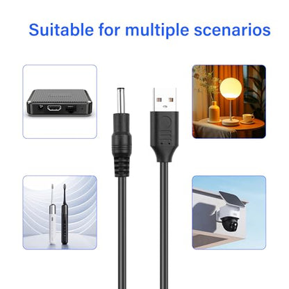 SinLoon USB to DC 3.5x1.35mm Power Cable 5V2A 10FT (3m) CCTV Camera Charging Cable for IP Cameras/LED Lights/Set-Top Boxes, Pure Copper Core