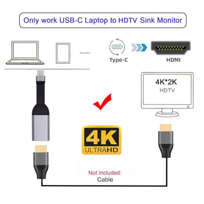 CY Cable USB-C Type-C Source to HDMI 4K 60hz Sink HDTV Adapter Ultra Slim Flat Cable 1080p for Laptop Tablet Phone - style: HDMI