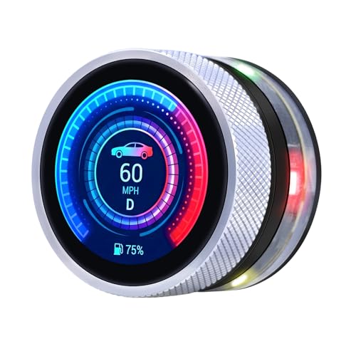 ELECROW ESP32 Rotary Display 240x240-1.28 Inch HMI IPS Round Knob Touch Display Development Board, 2.4G WiFi and BLE Capacitive Touch Screen Compatible with Arduino IDE and The LVGL Library, Silver - size: 1.28" ESP32 Rotary Display