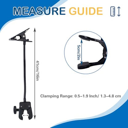 Reflector Holder, Bendable Gooseneck Photography Reflector Stand Clip for Photo Video Studio Outdoor Photography Backdrop, Diffuser, Lighting, Black