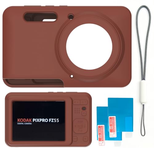Case for KODAK PIXPRO FZ55 Case, Soft Silicone Sleeve for KODAK PIXPRO FZ55 - Anti-Scratch Slim Fit Lightweight Protective Cover - Brown - color: Brown