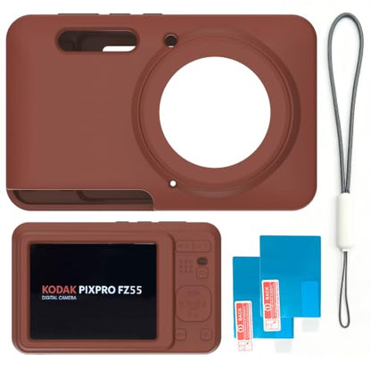 Case for KODAK PIXPRO FZ55 Case, Soft Silicone Sleeve for KODAK PIXPRO FZ55 - Anti-Scratch Slim Fit Lightweight Protective Cover - Brown - color: Brown