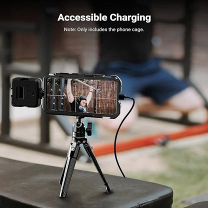 NEEWER S26 Ultra Phone Cage, Mobile Video Rig Stabilizer Vlog Kit with 3X Backplate for 67mm Filter, 17mm Phone Lens & T Mount Lens, Compatible with Samsung Galaxy S26 Ultra Only, PA182