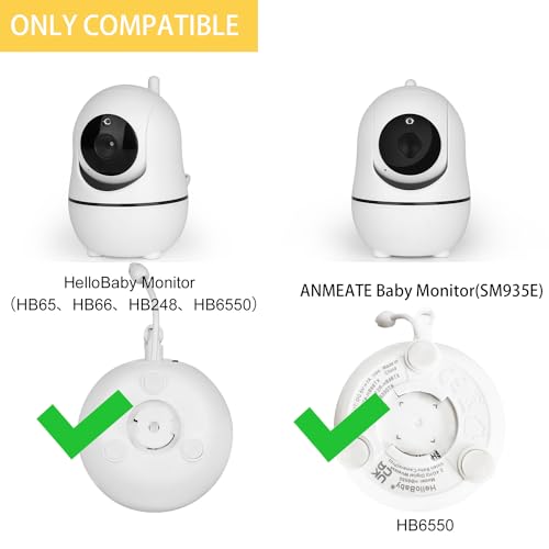 Flexible Baby Monitor Mount Compatible with HelloBaby HB65/HB6550/HB6558/HB66/HB248,ANMEATE SM935E/SM650 Monitor,Baby Camera Mount,Baby Clip Mount Without Tools or Wall Damage