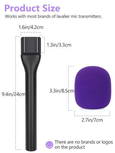 YOUSHARES Handheld Adaptor with Foam Cover, Compatible with Rode and DJI Wireless Microphones for Interviews (Purple Foam) - color: Purple Foam