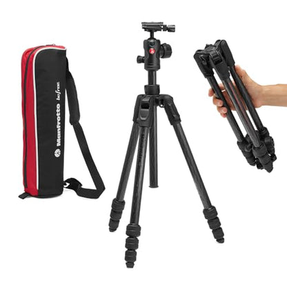 Manfrotto Befree Advanced AS, Camera Travel Tripod Kit, Twist Lock, Compatible with Arca-Swiss, Portable and Compact, Ball Head, Carbon Tripod for DSLR, Mirrorless, Camera Accessories - style: Befree Adv Arca-Swiss Twist Carb