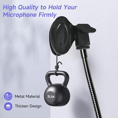 2 in 1 Quick-Release Microphone Holder, Gooseneck Microphone Stand Holder Compatible with Shure/Fifine / AT2020 / Pyle/Blue Snowball/Razer for Lectern Meetings Lectures Pulpit Streaming Gaming Studio - style: Clamp Desk&Mic Stand Holder
