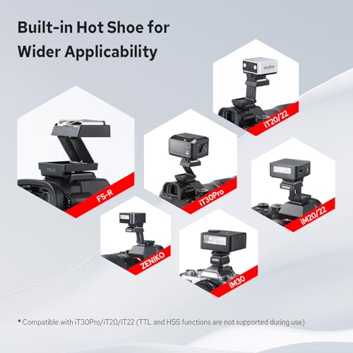 Godox FS-R Single Contact Folding Hot Shoe Riser, HotShoe Extender Mount Adapter Compatible with iM30, iM20, iM22 for Flexible Flash Positioning