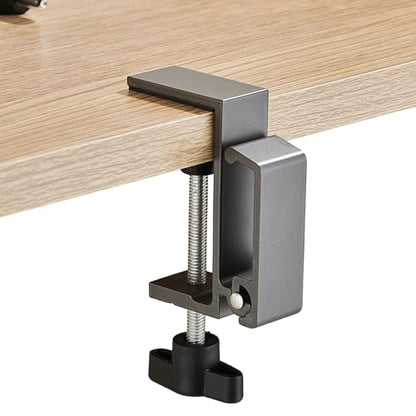 JAKO Aluminum Alloy Headphone Stand for Desk, Foldable Headphone Holder - Headset Stand Hook Mount, PC Gaming Headset Holder Under Desk Clamp for Office, Computer, Student Class Table, Handmade Table - color: Grey