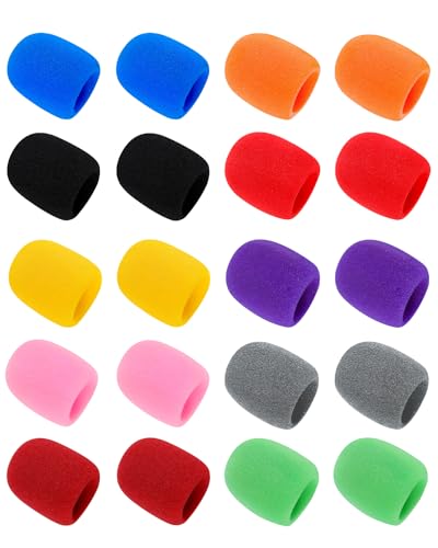 20PCS Microphone Cover Colorful Mic Windscreen Foam Covers Reusable Micro Foam Filter for Most Handheld Microphone