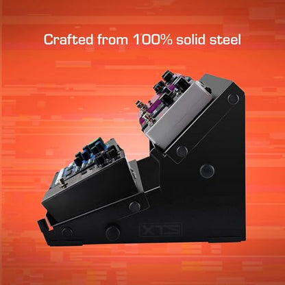 XTS Mini Duo-Flex Desktop Stand, 2 Tiers with Trays for FX Pedals / Synths / Audio Interfaces / MIDI Controllers, Holds 2-4 Pedals or Machines on Each Tier, 15.5" Width, Fits Elektron Digitakt / Digitone / Octatrack & More - size: Mini Duo-Flex Stand
