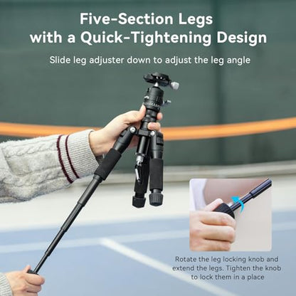 SmallRig VT-20 Aluminum Mini Tripod, 20" Desktop Tripod with 360° Ball Head, Compact Desktop Tripods for DSLR Camera Video Camcorder, Load up to 13lb/6kg - style: VT-20