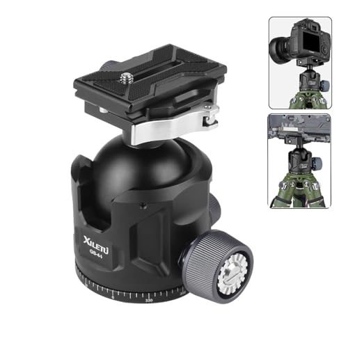 Aluminum Ball Head for Shooting Tripod 360° Panoramic Ball Head for DSLR Camera Compatible with Arca Swiss and Picatinny Maximum Load Capacity of 55lbs for Hunting and Photography (44mm) - size: 44mm
