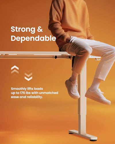 ErGear Height Adjustable Electric Standing Desk, 44 x 24 Inches Sit Stand up Desk, Memory Computer Home Office Desk, White - color: White, size: 43.3 X 23.6 Inches