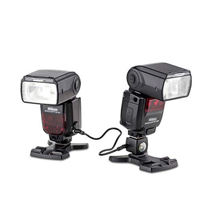 JJC Optical Flash Slave Trigger, Hot Shoe Sync Adapter with PC Socket,Optical Sensor & 1/4"-20 Threaded Socket Cold Shoe for All Flashes Speedlight with Standard ISO 518 Hot Shoe-1 Pack